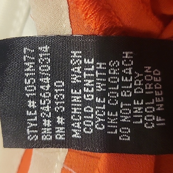I.N. San Francisco orange & creme Blouse size small - Picture 7 of 8